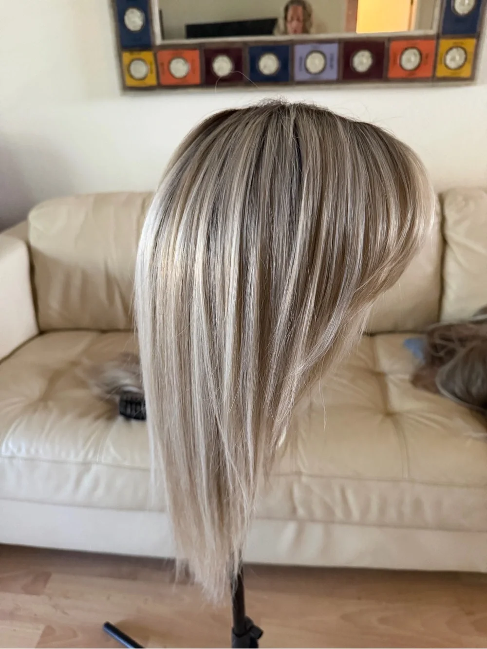 Blonde Straight Synthetic Wig  natural blonde